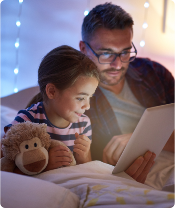 Man reading to young child