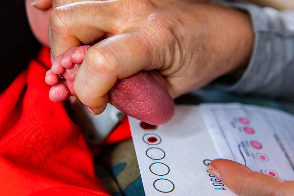 new-born heel prick test