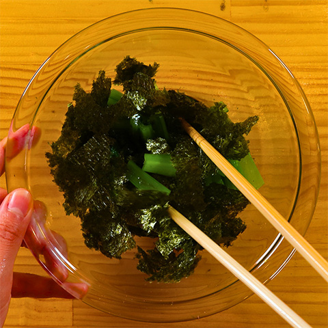 小松菜の海苔和えの作り方 Step3
